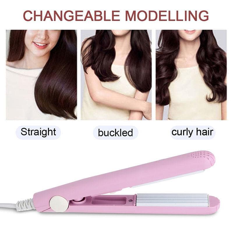 Mini-Lockenstab & Glätteisen 2-in-1 aus Keramik | 190°C konstante Temperatur, Reisegröße 16,5 cm | Für Locken & glattes Haar 3