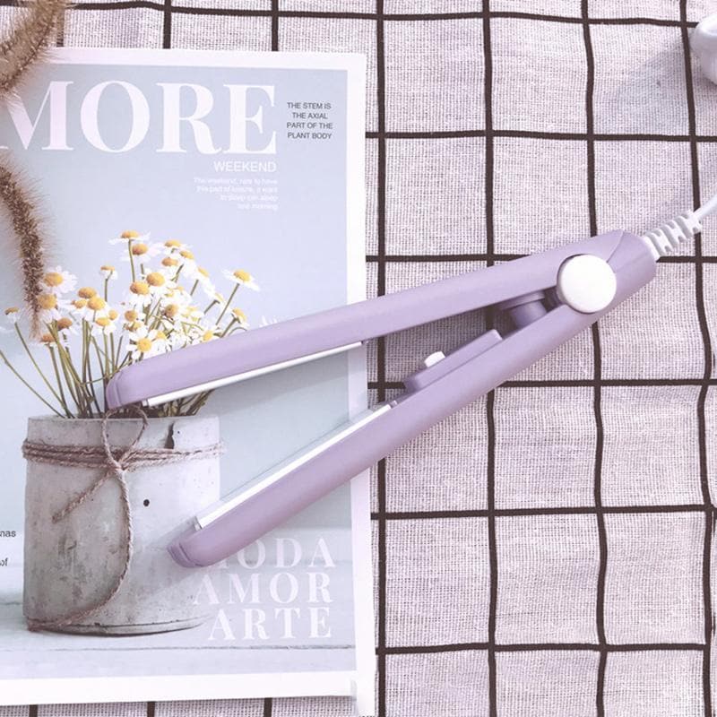 Mini-Lockenstab & Glätteisen 2-in-1 aus Keramik | 190°C konstante Temperatur, Reisegröße 16,5 cm | Für Locken & glattes Haar 2