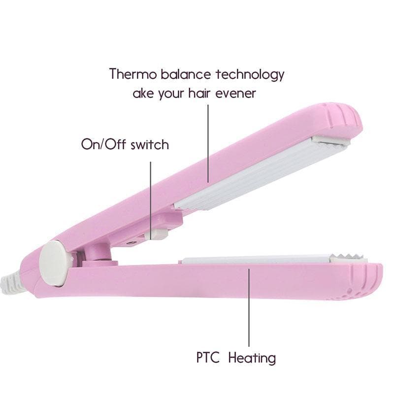 Mini-Lockenstab & Glätteisen 2-in-1 aus Keramik | 190°C konstante Temperatur, Reisegröße 16,5 cm | Für Locken & glattes Haar 5