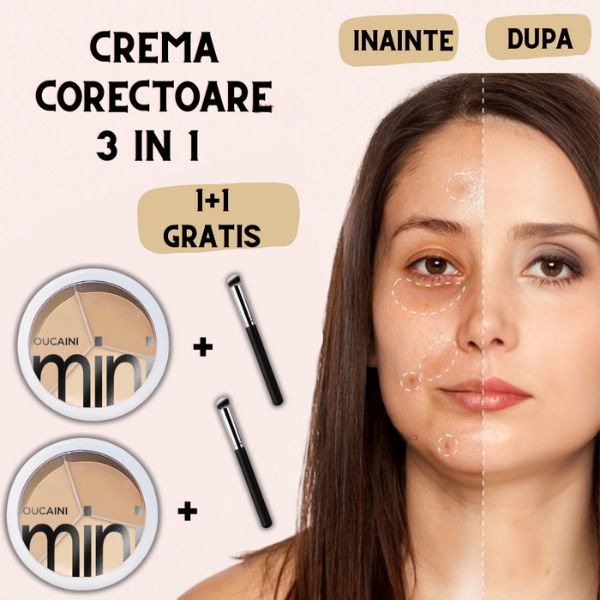 3-in-1 Korrekturcreme für Damen mit Pinsel | Feuchtigkeitscreme für alle Hauttypen | Für strahlende, glatte Haut 1