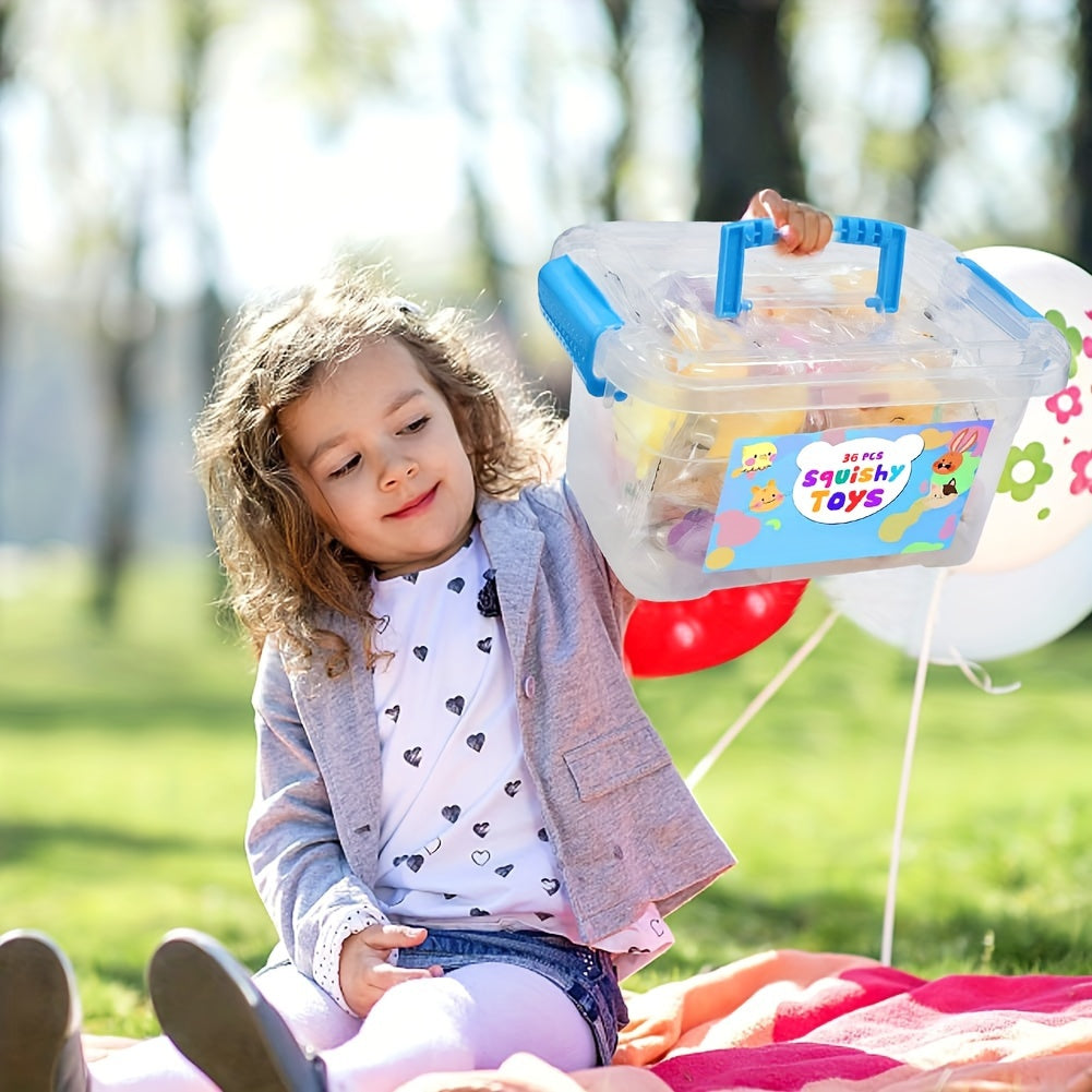 Squishy-Tier-Spielzeug-Set 36-teilig | Ungiftiges Silikon | Für Party, Klassenzimmer, Ostern und Geschenke geeignet 5