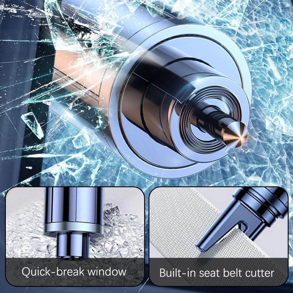 Auto-Notfallwerkzeug 2-in-1 | Fensterbrecher & Gurtschneider | Federbelastete Klinge, rutschfester Griff, kompaktes Design 6