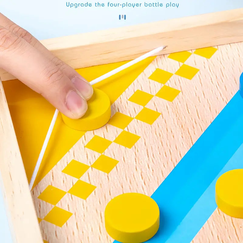 2-in-1 Holz-Brettspiel Strategie & Hockey | Bunte Holzfiguren, Farberkennung | Ideal für Familienspieleabende zuhause 7