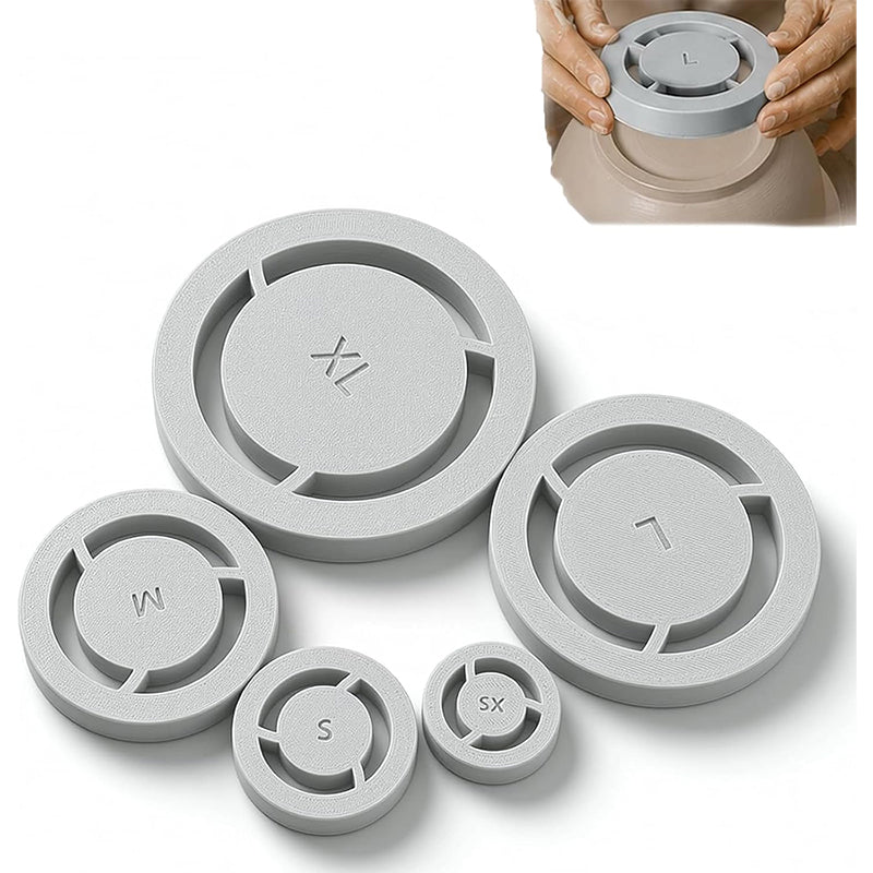Zentrierwerkzeug für Keramik aus PLA | 5-teiliges Set mit 5 Fußringgrößen | Präzise Zentrierung für Ton in 3 Schritten 12