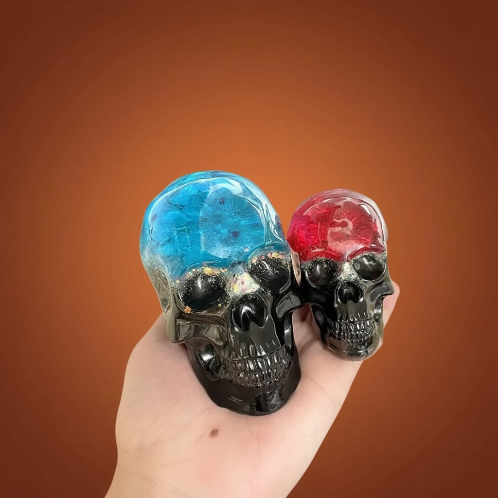 Totenkopf-Silikonformen-Set 3-teilig | Ausgearbeitetes 3D-Design für Totenkopf-Deko | Flexibel, wiederverwendbar für Gießprojekte 6