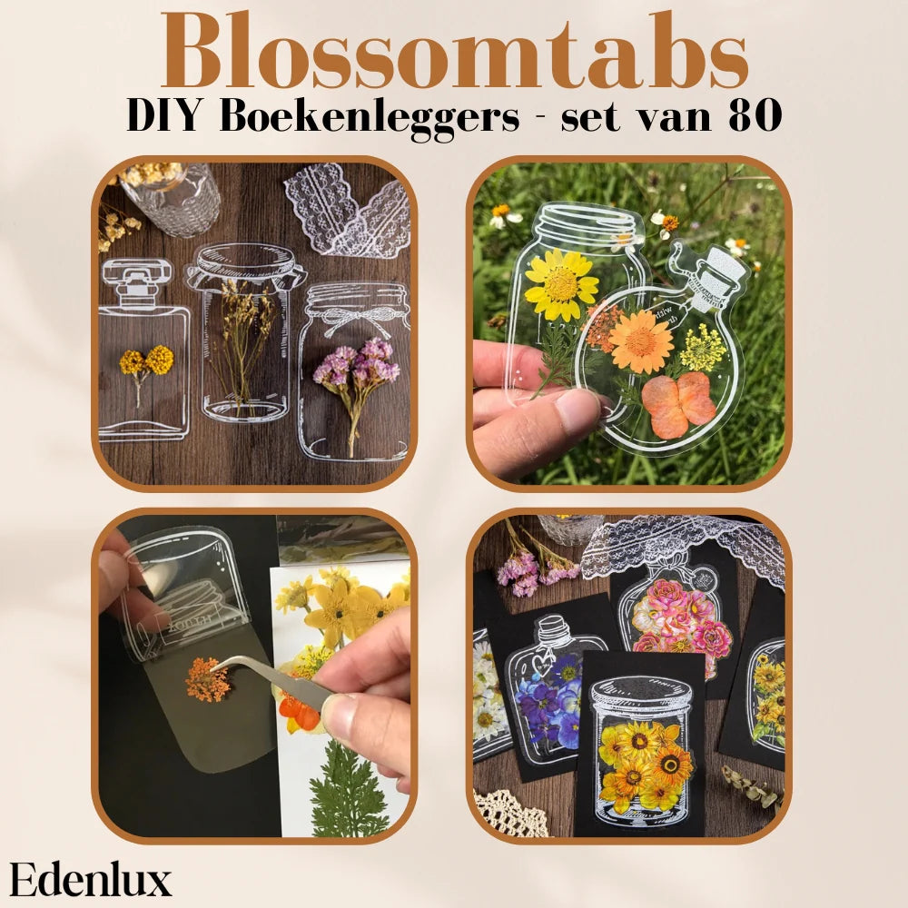 40+40 Gratis | FlowerTab™ - Anpassbare DIY-Lesezeichen aus durchsichtigem Material