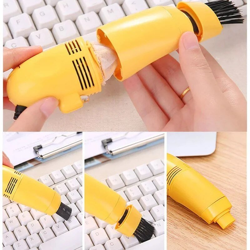 Mini-USB-Staubsauger für Tastatur | Kabellos ohne Batterien, 2 Reinigungsmodi | 70 g kompakt für Laptop, Kamera & Handy 4