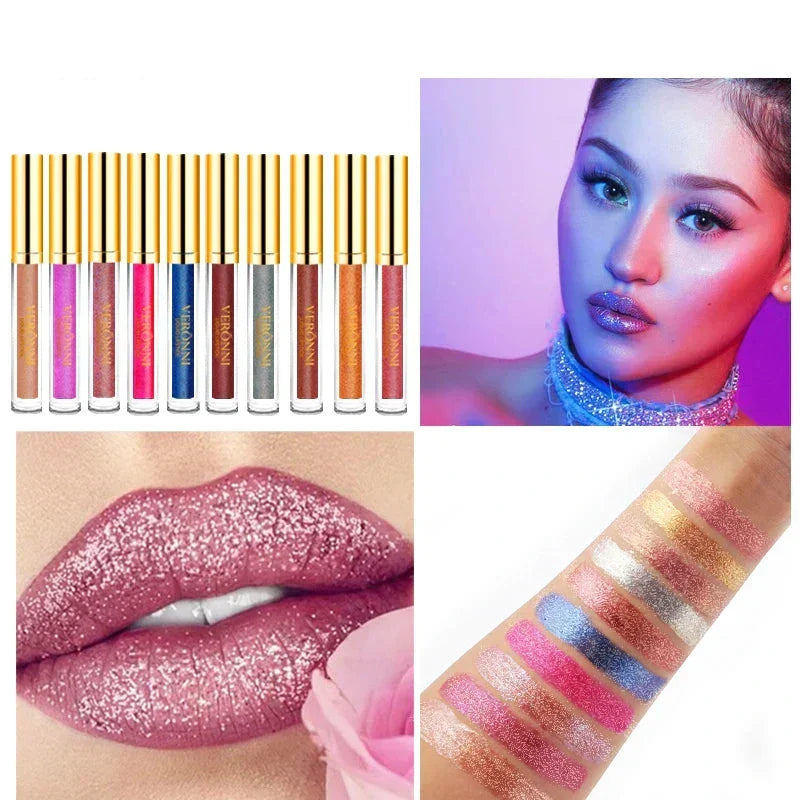 Liquid Lipstick Damen | Langanhaltender Glanz 12 Stunden ohne Abfärben | Mit Kamille & Sojaextrakt für gepflegte, weiche Lippen 12