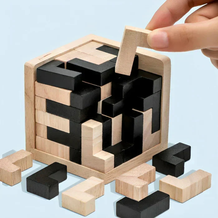 3D Holz-Geduldsspiel aus robustem Holz | Fördert Konzentration und räumliches Denken | Für drinnen und draußen geeignet 10