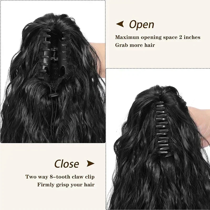 VolureStyle™ – Natürlich aussehender Clip-in-Pferdeschwanz für sofortiges Volumen
