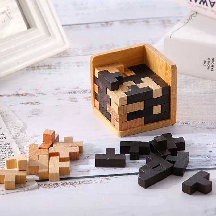 3D Holz-Geduldsspiel aus robustem Holz | Fördert Konzentration und räumliches Denken | Für drinnen und draußen geeignet 4