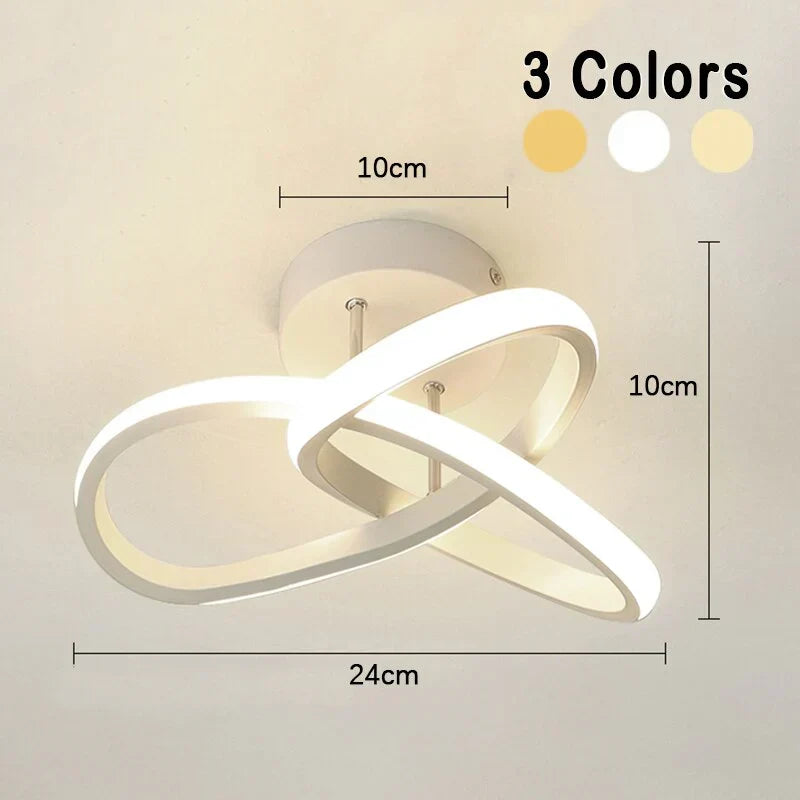 LED-Deckenleuchte Aluminium, geometrisches Ring-Design | Schwarz oder Weiss, dimmbar | 3 Lichtfarben, 20 W, flache Bauweise 13