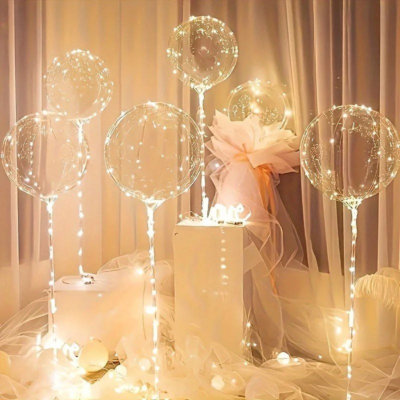 LED Luftballons für Partys | 10er Set mit 3m LED-Lichterkette | Wiederverwendbar aus Naturlatex, batteriebetrieben 5