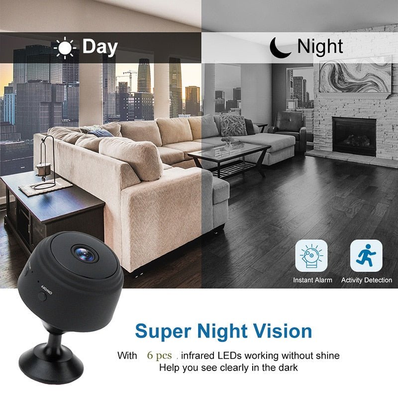 Mini WLAN Überwachungskamera | Magnethalterung, Bewegungsmelder | Live-Streaming per App für Zuhause, Büro, Auto 4