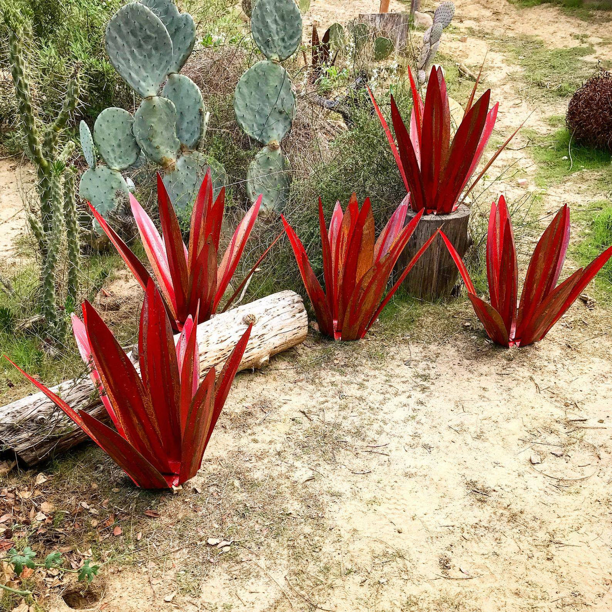 Agave Skulptur aus Metall | 27, 35 oder 55 cm, handbemalt | Rostfrei und wetterfest für Garten, Terrasse und Wohnraum 12