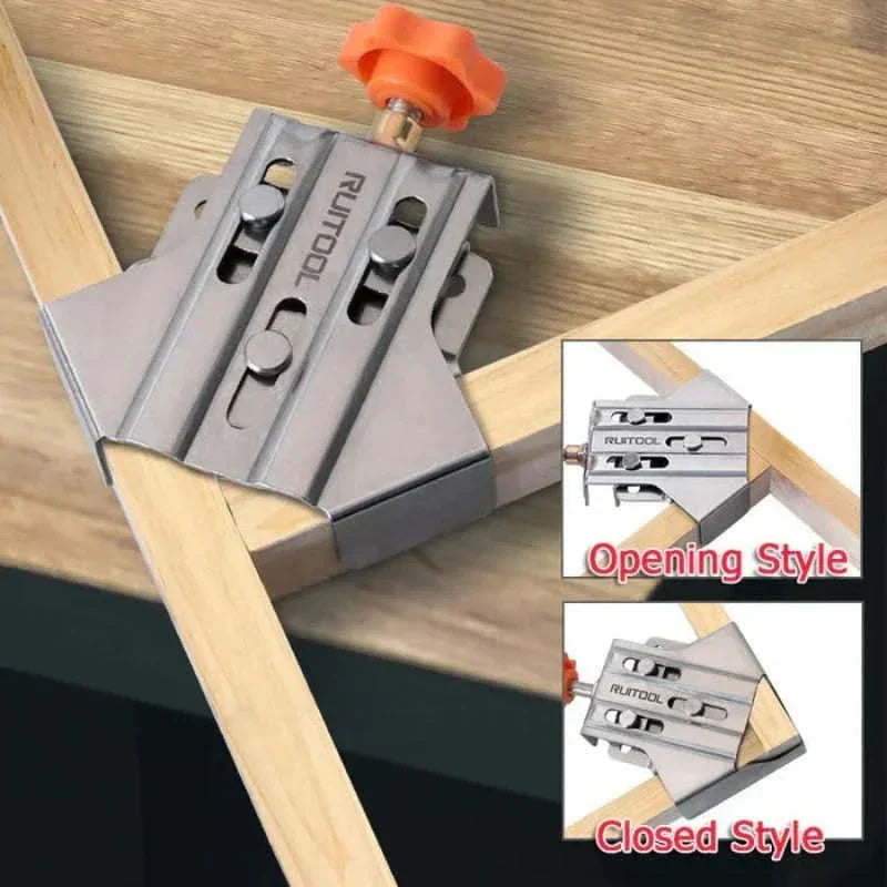 90°-Winkelspanner aus Stahl | 2er-Set mit ergonomischem Spannknauf | Präzise rechtwinklige Holzverbindungen ohne Ausrichten 2
