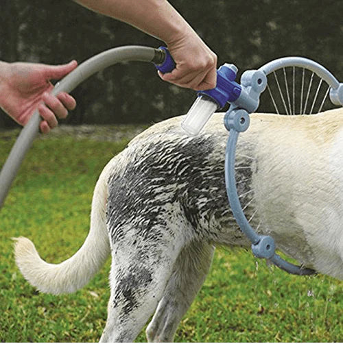 360° Hundedusche aus ABS und PP | 2-in-1 Shampoospender integriert | Passt an jeden Gartenschlauch, für alle Hunderassen 11