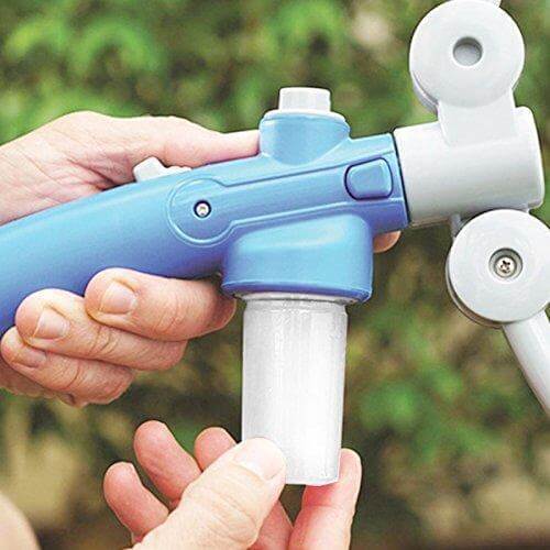 360° Hundedusche aus ABS und PP | 2-in-1 Shampoospender integriert | Passt an jeden Gartenschlauch, für alle Hunderassen 4