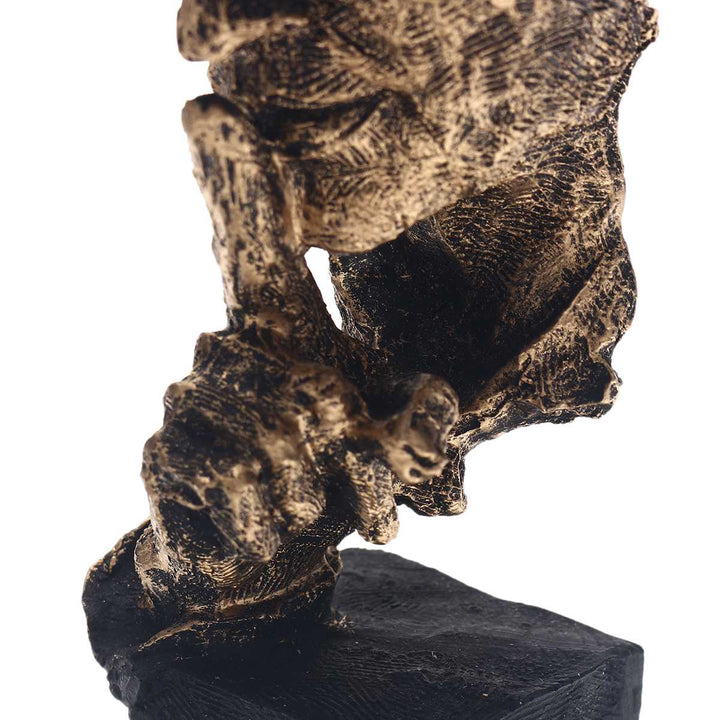 Abstrakte Skulptur Gold aus Resin | Skandinavisches Design, mattes oder glänzendes Finish | Blickfang für Regal und Schreibtisch 6
