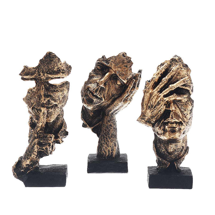 Abstrakte Skulptur Gold aus Resin | Skandinavisches Design, mattes oder glänzendes Finish | Blickfang für Regal und Schreibtisch 5