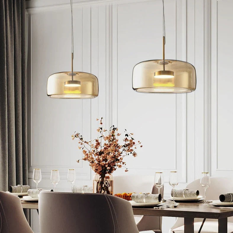 LED-Pendelleuchte aus Glas | Zeitloses Design für Wohnzimmer, Esszimmer und Flur | Energiesparende 7W-LED-Beleuchtung 1