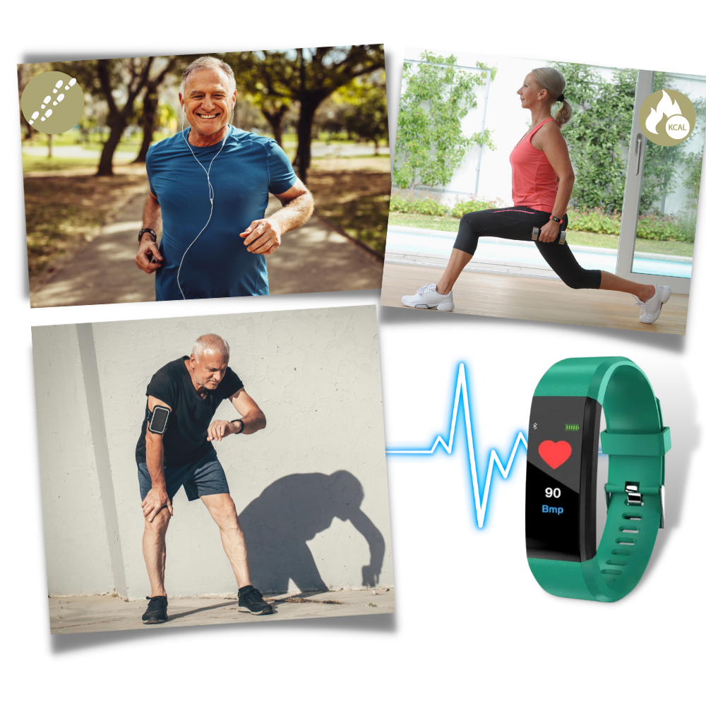 Fitness Tracker Smartwatch mit Herzfrequenzmessung | Aktivitätsdisplay mit Benachrichtigungen | USB-Akku wiederaufladbar 5