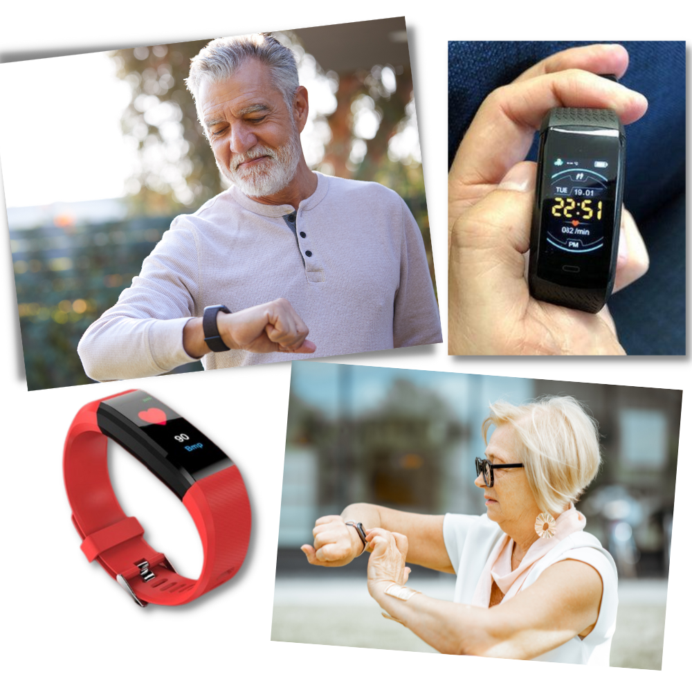 Fitness Tracker Smartwatch mit Herzfrequenzmessung | Aktivitätsdisplay mit Benachrichtigungen | USB-Akku wiederaufladbar 3