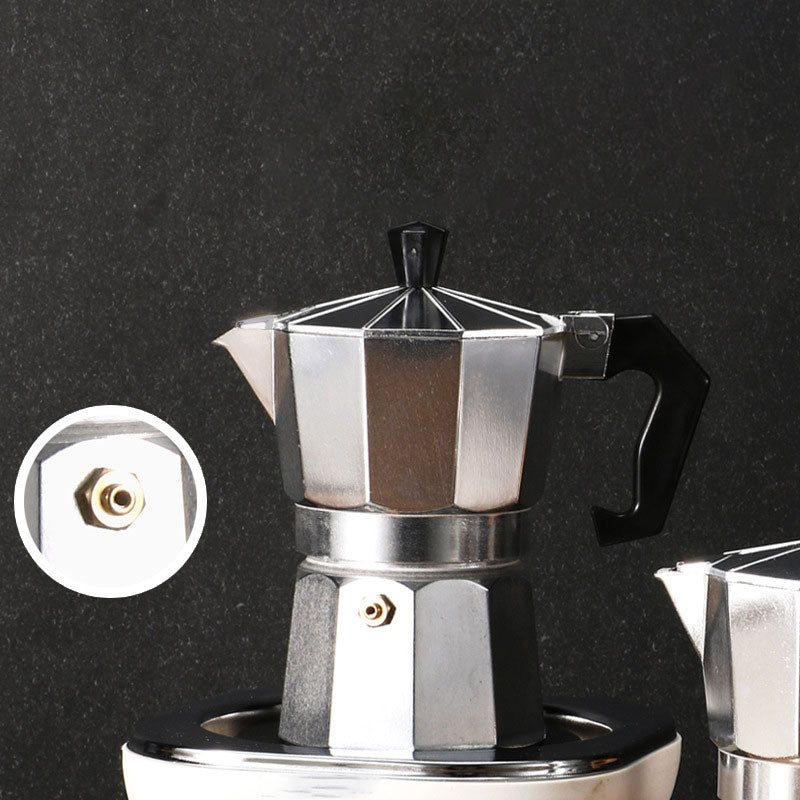 Espressokocher Aluminium Retro herdplattentauglich mit Druckventil