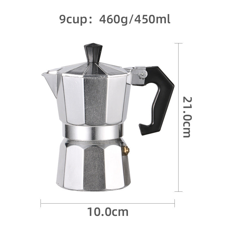 Espressokocher Aluminium Retro herdplattentauglich mit Druckventil
