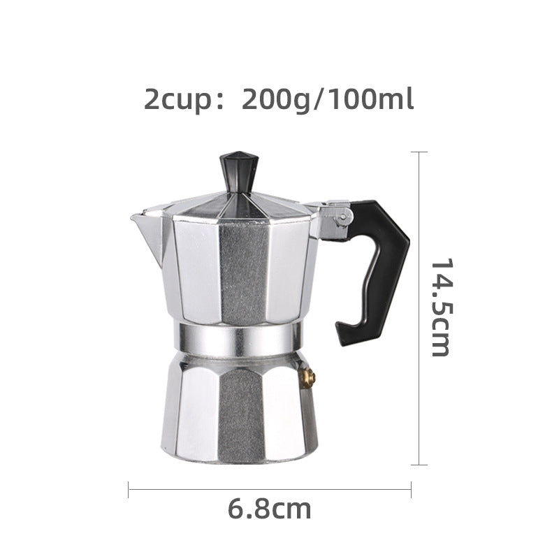 Espressokocher Aluminium Retro herdplattentauglich mit Druckventil