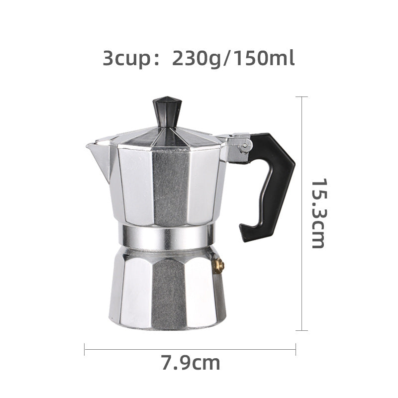 Espressokocher Aluminium Retro herdplattentauglich mit Druckventil