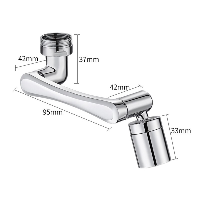 Wasserhahn Aufsatz Metall für Herren | 1440° drehbar mit 2 Wassermodi | Einstellbarer Gelenkwiderstand für sanfte Bewegung 3