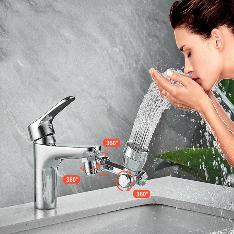 360° Drehbarer Wasserhahnaufsatz aus Kupfer und ABS | 1080° Flexibler Kopf, 2 Strahlmodi | Ideal für Küche und Bad 8