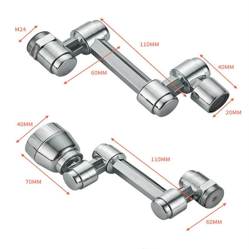 360° Drehbarer Wasserhahnaufsatz aus Kupfer und ABS | 1080° Flexibler Kopf, 2 Strahlmodi | Ideal für Küche und Bad 9
