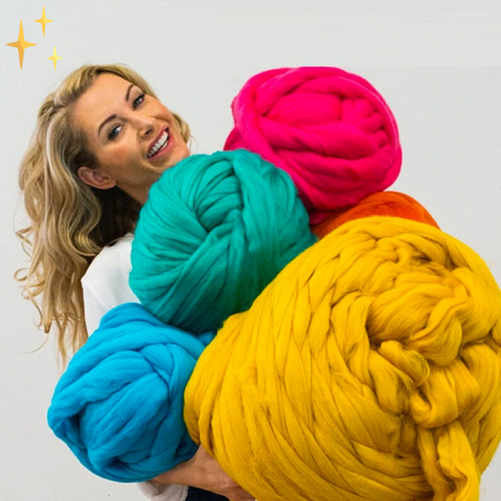 XXL Chunky Strickgarn 1000 g | Extra Dickes Wollgarn für Decken, Kissen & DIY‑Projekte | Weich, Flauschig und Schnell Strickbar 7