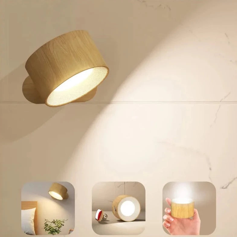 LED-Wandleuchte kabellos & abnehmbar | 360° drehbar mit Touch- oder Fernbedienung | Akku 2000 mAh, 3 Lichtfarben 4