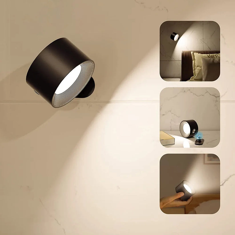 LED-Wandleuchte kabellos & abnehmbar | 360° drehbar mit Touch- oder Fernbedienung | Akku 2000 mAh, 3 Lichtfarben 2