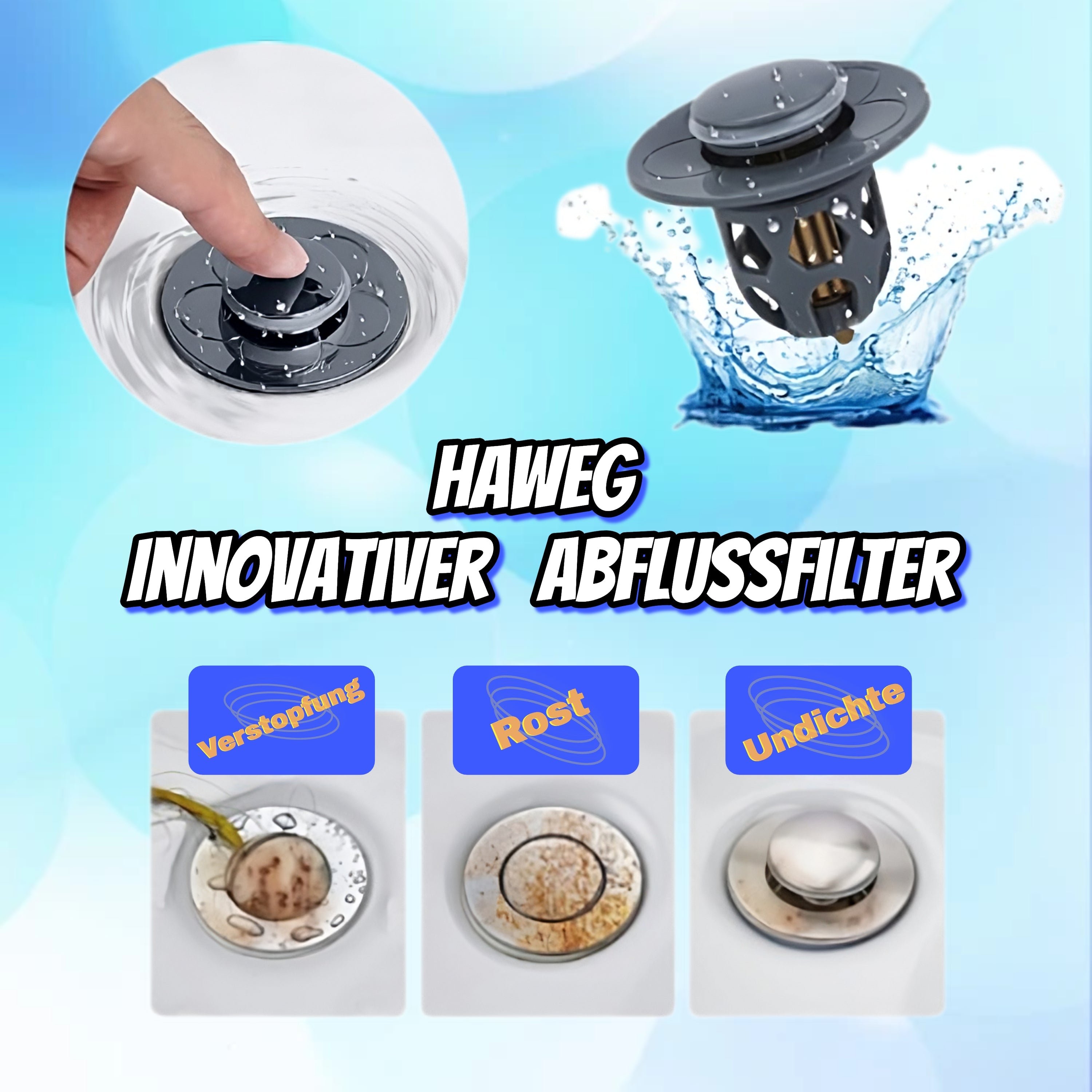 Haweg™ - Schmutz-, Haarfilter für Abfluss